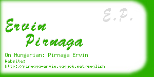 ervin pirnaga business card